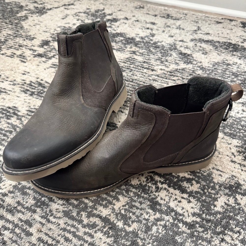 Dunham Mens Waterproof Leather Chelsea Boots Dark‎ Brown CH6618 Size 16 D